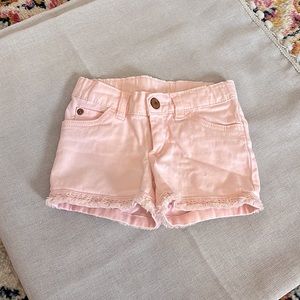 Pink Denim Frill Shorts